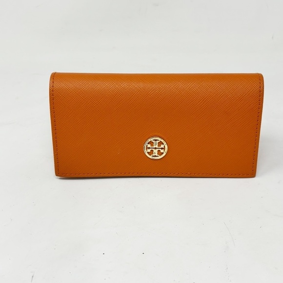 TORY BURCH Orange Genuine Sunglasses Eyeglasses Case Magnetic Close - Picture 1 of 5